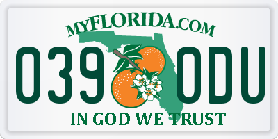 FL license plate 0390DU