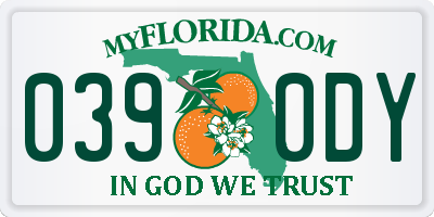 FL license plate 0390DY