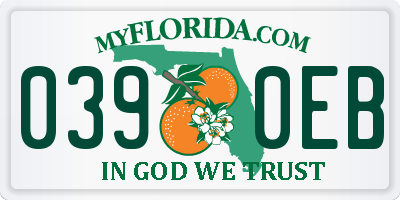 FL license plate 0390EB