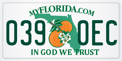 FL license plate 0390EC