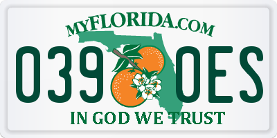 FL license plate 0390ES