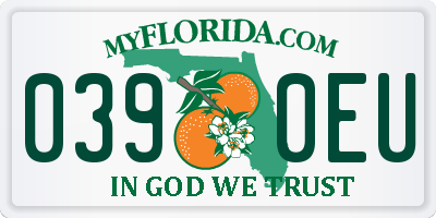 FL license plate 0390EU
