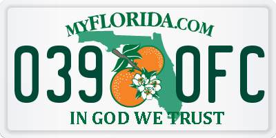 FL license plate 0390FC