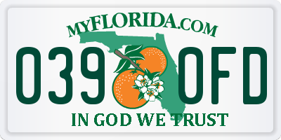FL license plate 0390FD