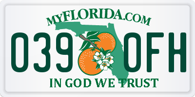 FL license plate 0390FH