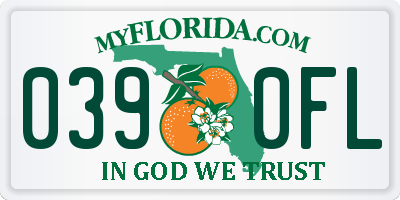 FL license plate 0390FL