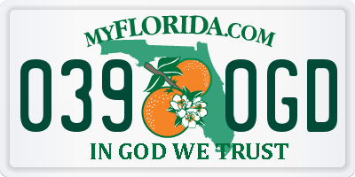 FL license plate 0390GD
