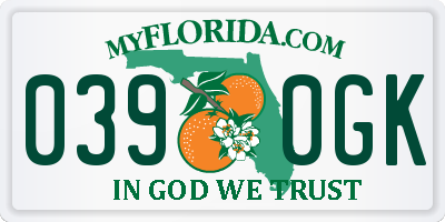 FL license plate 0390GK