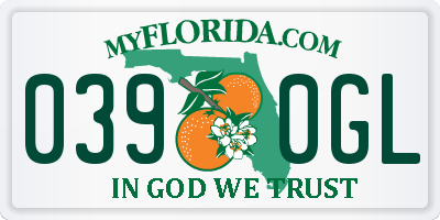 FL license plate 0390GL