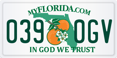 FL license plate 0390GV