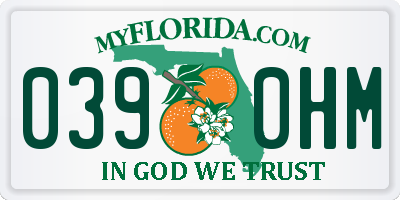 FL license plate 0390HM