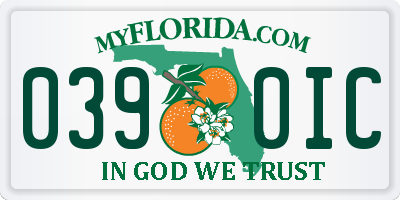 FL license plate 0390IC