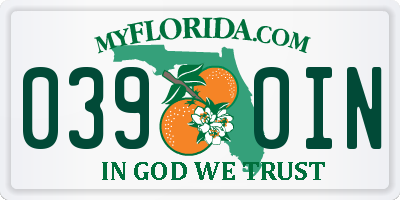 FL license plate 0390IN