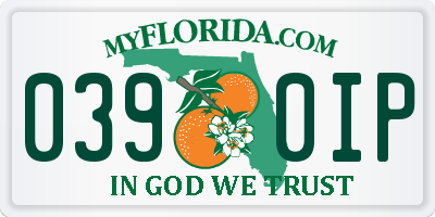 FL license plate 0390IP