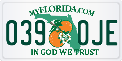 FL license plate 0390JE