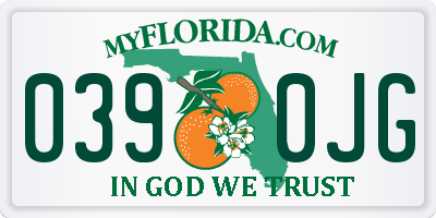 FL license plate 0390JG