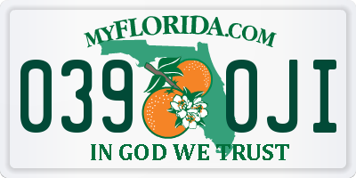FL license plate 0390JI