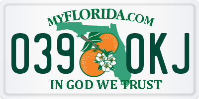 FL license plate 0390KJ