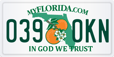 FL license plate 0390KN