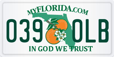 FL license plate 0390LB