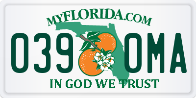 FL license plate 0390MA