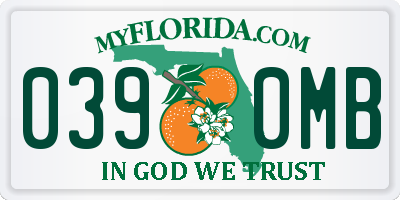 FL license plate 0390MB
