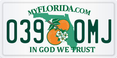 FL license plate 0390MJ
