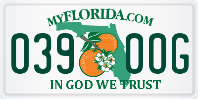 FL license plate 0390OG
