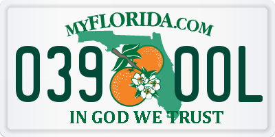 FL license plate 0390OL