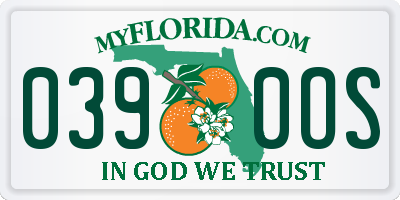 FL license plate 0390OS