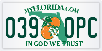 FL license plate 0390PC