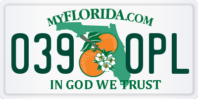FL license plate 0390PL