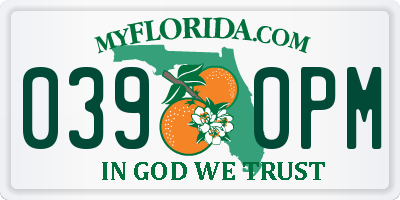 FL license plate 0390PM
