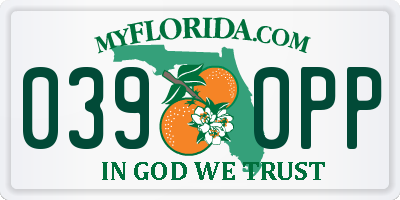 FL license plate 0390PP