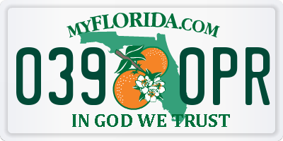 FL license plate 0390PR