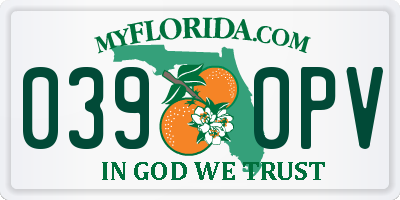 FL license plate 0390PV