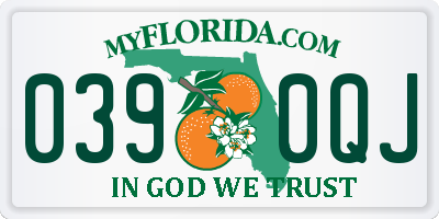FL license plate 0390QJ
