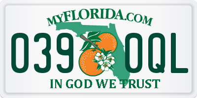 FL license plate 0390QL