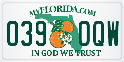 FL license plate 0390QW