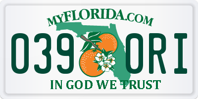 FL license plate 0390RI