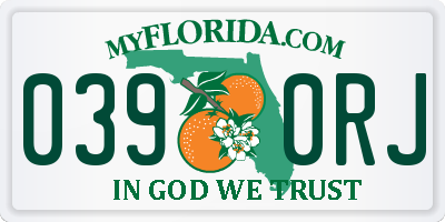 FL license plate 0390RJ