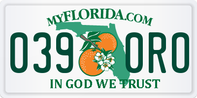 FL license plate 0390RO