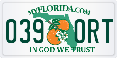 FL license plate 0390RT
