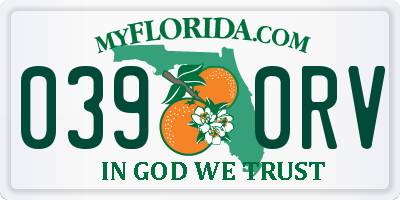 FL license plate 0390RV