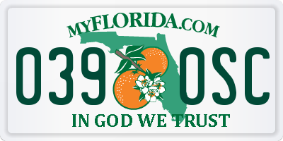 FL license plate 0390SC