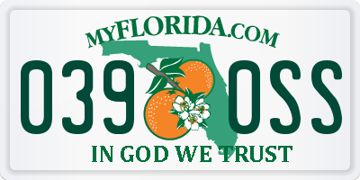 FL license plate 0390SS
