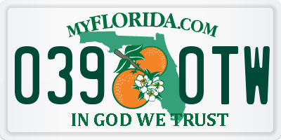 FL license plate 0390TW