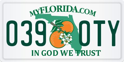 FL license plate 0390TY