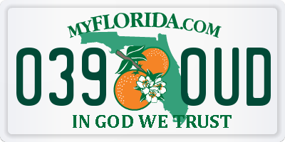 FL license plate 0390UD