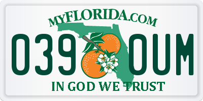 FL license plate 0390UM